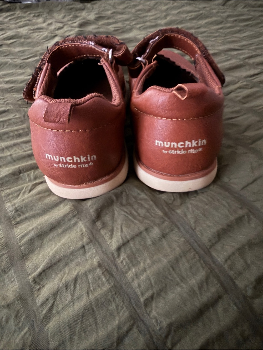 Stride Rite Girls' Tan Brown Mary Jane Shoes with Scalloped Edge - Picture 3 of 4